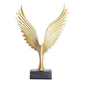 Creativo Desktop scultura animale Polyresin Eagle <span class=keywords><strong>statue</strong></span> ornamenti decorazione della casa arredamento in oro all'ingrosso - Product Image 1