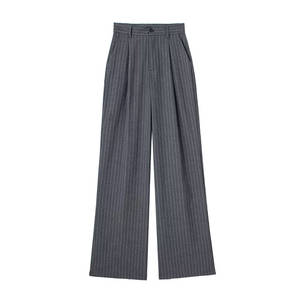 Vendita calda da donna <span class=keywords><strong>pantaloni</strong></span> lunghi Casual <span class=keywords><strong>larghi</strong></span> in tinta unita <span class=keywords><strong>pantaloni</strong></span> alti da ragazza <span class=keywords><strong>pantaloni</strong></span> plissettati a gamba larga per donna - Product Image 6