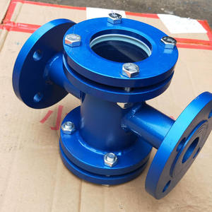 Indicateur de débit d'eau à impulsion avec visière en verre à bride 304 DN100 HGS07, en acier au carbone, avec collier de serrage pour tuyau - Product Image 2