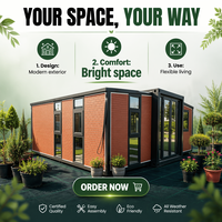 Maison conteneur préfabriquée à faible investissement, 20 pieds, double aile extensible, 2 pièces, pour projet de logement au Brésil, actifs à revendre