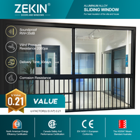 Low-E Gehärtetes Glas Luxus-Villa Aluminium-Schiebefenster Energiesparend Thermisch Getrennt NFRC CSA