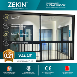 Ventana Corredera de Aluminio para Villa de Lujo con Vidrio Templado Low-E, Ahorro de Energía, Rotura Térmica, NFRC CSA - Product Image 1