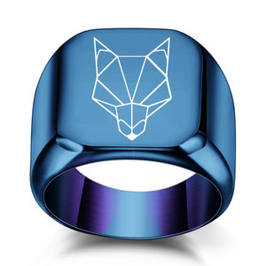 Anillo de Acero Inoxidable con Cabeza de Lobo, Diseño Geométrico Cuadrado de 18 mm, Joyería de Moda para Mujer, Regalo - Product Image 4
