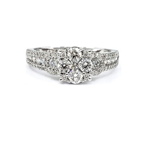 Best Workmanship Cute Wedding Anniversary Party Jewellery Shinning High Quality 18k Solid White Gold Real Diamond Prong Set - Product Image 1