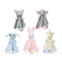 Couverture de sécurité pour visage d'animal en peluche avec anneaux de dentition