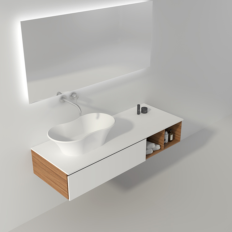 SM-8327 глубокий с постепенным увеличением уникальная форма твердой поверхности камня раковины для ванной комнаты бассейна