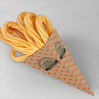 Emballage écologique en papier pour crêpes, cornet à emporter, en-cas, gaufres, boulangerie, boîte à churros avec insert pour sauce, poche à sauce