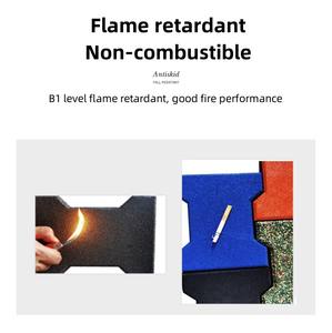 Pelapis karet EPDM warna cokelat luar ruangan ubin bata berpaut antiselip untuk rumput teras atau lantai taman - Product Image 5