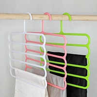 Cintres à pantalons en plastique PP épaissi à 5 niveaux, gain de place, organisateur de pantalons pour armoire et placard, vente en gros