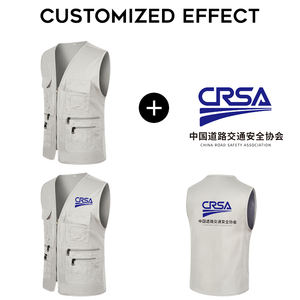 XDH2052 Vente en gros <span class=keywords><strong>de</strong></span> chemises publicitaires multi-poches, vêtements <span class=keywords><strong>de</strong></span> travail imperméables, gilet <span class=keywords><strong>de</strong></span> <span class=keywords><strong>journaliste</strong></span>, gilet <span class=keywords><strong>de</strong></span> bénévole personnalisé avec logo - Product Image 2