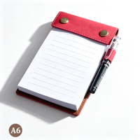 Bloc-notes de poche portable A6, logo personnalisé, PU, rechargeable, lignes détachables, reliure à double bouton-pression de haute qualité, pour usage quotidien