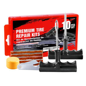 Kit de réparation de pneus de qualité supérieure, ensemble de 10 pièces pour voitures, motos, pneus sans chambre à air, outil de réparation d'urgence avec cordons de scellement et alésoir - Product Image 1