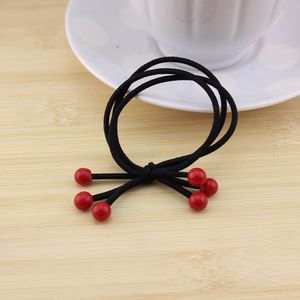 Large <b>Bead</b> Hair Tie For Girls <b>Red</b> <b>Bead</b> Knot Korean High Elasticity Hair Tie Wholesale - Product Image 2