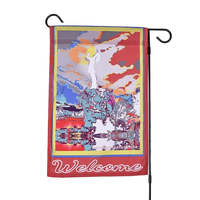 Drapeaux de jardin en toile de jute à double face avec impression couleur personnalisée pour la décoration de la cour