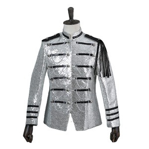 Veste <span class=keywords><strong>d</strong></span>'uniforme de garde du palais vintage rouge et blanc avec boutons tête de <span class=keywords><strong>lion</strong></span> et broderie en dentelle dorée pour spectacle de carnaval - Product Image 4