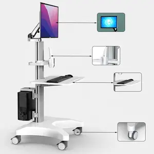 Altura ajustável Medical Mobile Cart Computador e Laptop Cart Nursing Cart Dental Trolley Stand para Scanner Oral com Mudos