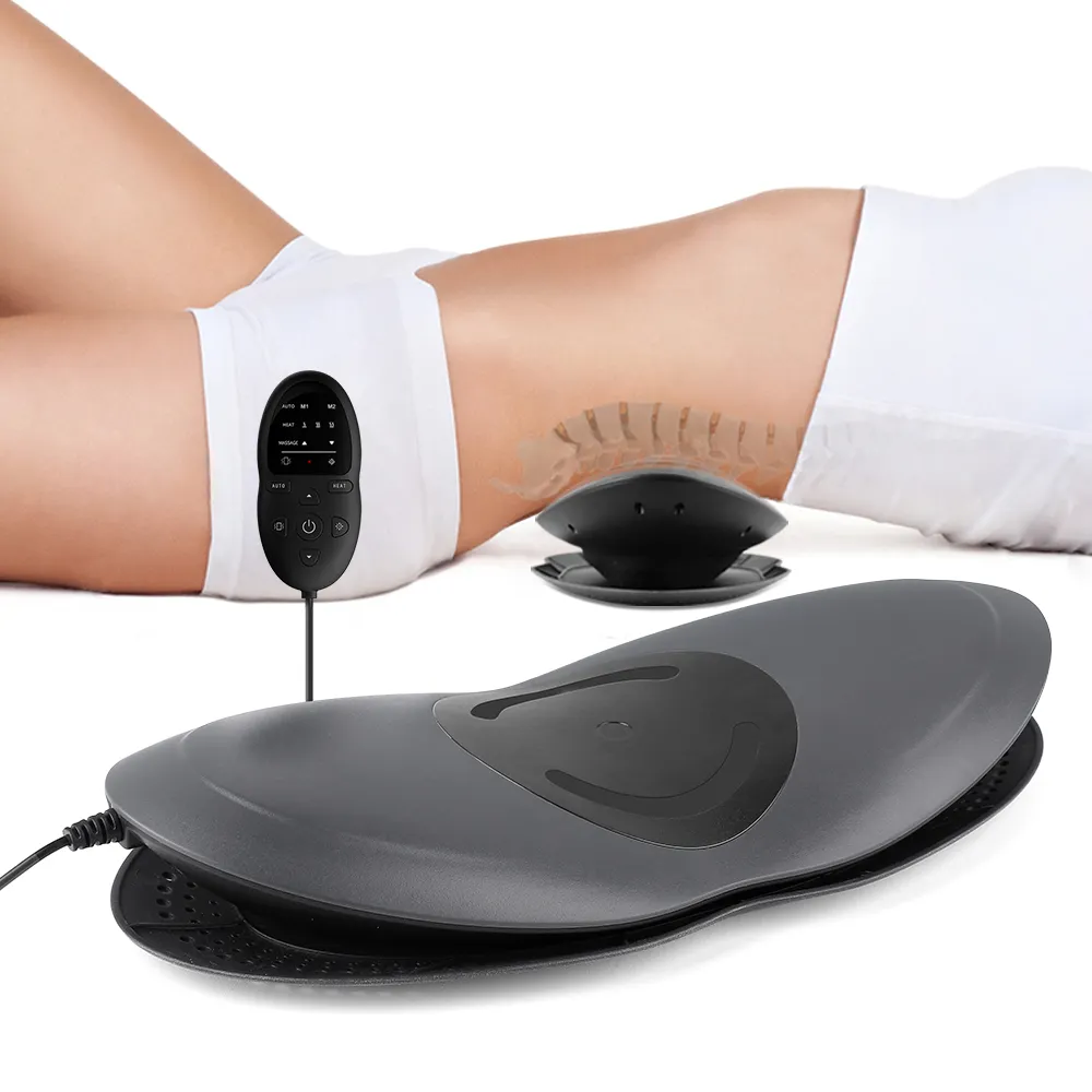 Erkekler kadınlar ısıtma sedye alt sırt masajı, bel sırt ağrı kesici elektrik lomber traksiyon cihazı-