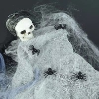 50pcs Halloween araignées lumineuses Mini noir en plastique fausse araignée jouets maison hantée araignée décor drôle blague blague réaliste accessoires