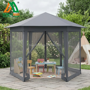 <span class=keywords><strong>Pergola</strong></span> de jardin en aluminium pour l'extérieur, gazebo, pelouse, cour, terrasse, pavillon, <span class=keywords><strong>tente</strong></span> hexagonale <span class=keywords><strong>pliable</strong></span> avec parois en maille - Product Image 6