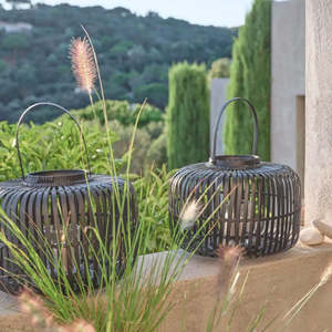 Pantalla de Lámpara de Bambú Tejida Ecológica / Jaula Decorativa de Bambú Negro con Asa, Bajo MOQ, Gran Venta 2026 - Product Image 3