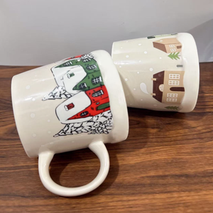 Nouvelle Tasse à Café en Céramique Haut de Gamme pour la Maison, Compatible Lave-Vaisselle, Motif Dessin Animé Créatif de Noël, Idéale pour Cadeaux d'Affaires, Mignonne Tasse à Eau pour le Petit-Déjeuner - Product Image 2