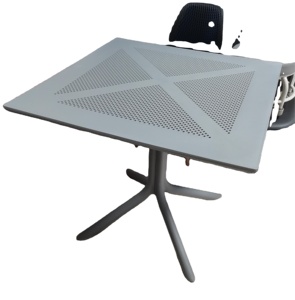 Juego de mesa de centro de lujo de 3 mesas de muebles de café cuadradas PP para exteriores para sala de estar - Product Image 1