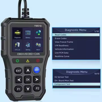 Venta caliente YM519 2,8 pulgadas automotriz OBDII escáner herramienta de diagnóstico de coche de plástico con lecturas de potencia de batería detecta códigos de falla de coche