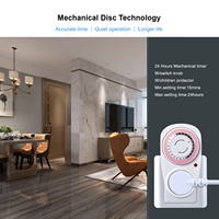 Minuteur mécanique 24 heures avec prise standard américaine, mini minuteur portable pour usage intérieur