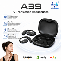 Auriculares Inalámbricos A39 con Traductor, Traducción de Idiomas sin Conexión, Conversación Binaural, Altavoz, Foto