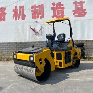 Rullo Compattatore Stradale Idraulico Completo a <span class=keywords><strong>Doppio</strong></span> Tamburo da 5 Tonnellate con Motore Diesel da 50 CV per Costruzioni in Asfalto - Product Image 1