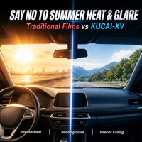 Film pour vitres de voiture KUCAI série XV, prix usine OEM, film céramique nano, 99% d'isolation thermique, vision claire.