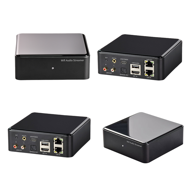 Wifi BT Music Streamer Airplay Multi Room Network Audio Streamer with I AUX USB Input App Control