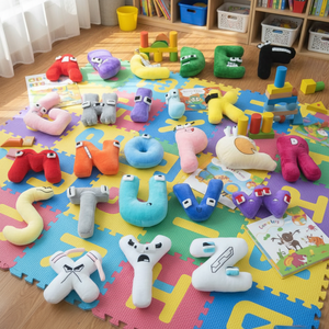 Giocattolo di Peluche Colorato con Alfabeto e Numeri da 20cm, Vendita all'Ingrosso, Giocattolo Educativo per l'Apprendimento della Matematica e dell'Inglese, con Imbottitura in PP, Tipo Borsa per Bambini - Product Image 3