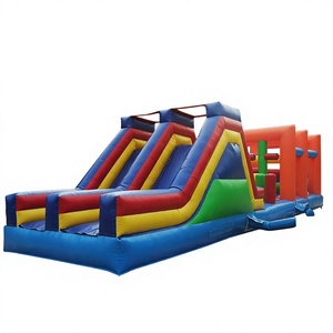 Circuito <span class=keywords><strong>de</strong></span> Obstáculos Inflable Gigante Modular Expandible <span class=keywords><strong>de</strong></span> 50 pies con Secciones Interconectadas - Product Image 1