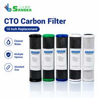 Cartouche de filtre à charbon actif CTO de cinq microns, filtre de remplacement pour purificateur d'eau de dix pouces, pour systèmes de filtration domestiques