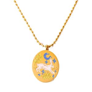 CE Sertifikalı Sevgililer Günü Hediyeleri El Boyaması Yağlı Tavşan Evcil Hayvan Figürlü Bozuk Para Kolye - Product Image 5