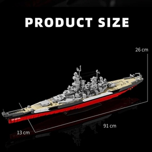 12GO 98007 2026 Nuovo Modello di Nave da Battaglia <span class=keywords><strong>USS</strong></span> Ornamenti da Scrivania Set di Mattoncini da Costruzione Fai-da-Te Giocattoli per Adulti Regali - Product Image 6