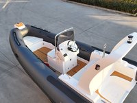 Bateau pneumatique Huihao 5,4 m (17,7 pi) à coque en aluminium, télécommandé, durable, avec matériau PVC/Hypalon, en promotion
