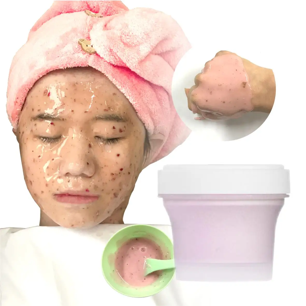 Private Label Skincare Face & Body Crystal Organic Rose Hydrojelly Powder Peel off Face Mask Powder