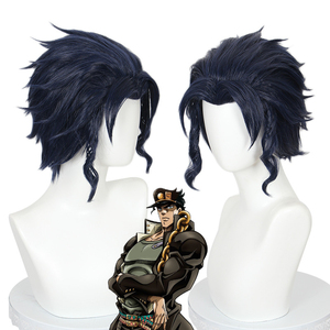JOJOs Bizarre Adventure Part 3 Kujo <span class=keywords><strong>Jotaro</strong></span> Perruque de <span class=keywords><strong>cosplay</strong></span> bleue et noire 177E - Product Image 1