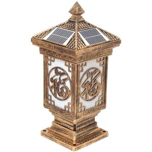 ไฟติดประตูพลังงานแสงอาทิตย์, ไฟสนามหญ้าตกแต่งเสานอกอาคารสไตล์ยุโรปสำหรับวิลล่า - Product Image 3