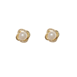 韩式简约百搭合金树脂吊坠耳环女式时尚甜美优雅礼品耳环 - Product Image 1