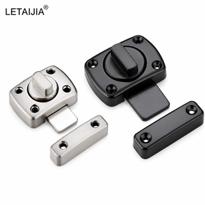 Reversible Rotating Bolt Latch Lock with Turn <strong>Knob</strong> Thickened Sliding Tongue Surface Mounted Screw Fixed Manual Security Hardware - Product Image 1