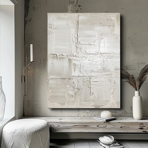 Obra de <span class=keywords><strong>Arte</strong></span> Neutral Hecha a Mano sin Marco, Pintura de Yeso Estilo Wabi Sabi, <span class=keywords><strong>Arte</strong></span> de Pared Texturizado Minimalista Fácil sobre <span class=keywords><strong>Lienzo</strong></span> - Product Image 3