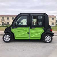 Mini véhicule électrique 4 places personnalisé à propulsion arrière avec sièges en cuir pour les trajets courts et la patrouille communautaire