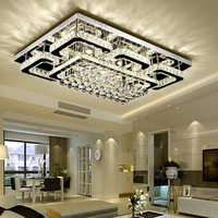 JYLIGHTING Plafonnier LED carré moderne de haute qualité en cristal, lustre décoratif pour chambre et salon, alimentation CA, vente en gros