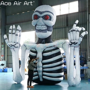 Sculpture de <span class=keywords><strong>squelette</strong></span> gonflable géante personnalisée, yeux rouges effrayants, <span class=keywords><strong>squelette</strong></span> <span class=keywords><strong>humain</strong></span> pour maison hantée, Halloween, carnaval, décoration extérieure - Product Image 3