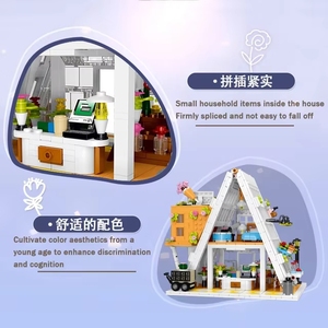 MORK 031065 Invernadero de Cristal Tienda de Flores Vista Callejera MOC Ladrillos de <span class=keywords><strong>Arquitectura</strong></span> Modular Juguetes Educativos Regalos Sets de Bloques de Construcción - Product Image 6