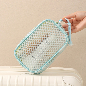 HANFEIZI Mesh Fabric Cosmetic <strong>Bag</strong> Travel Toiletry <strong>Wash</strong> <strong>Bag</strong> Portable Makeup Organizer <strong>Bag</strong> for <strong>Women</strong> - Product Image 6