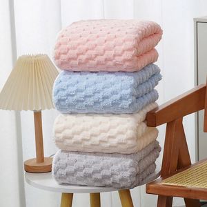 Serviette de toilette en microfibre épaissie effet velours nuage de sable corail, forte absorption d'eau, séchage rapide, douce pour la peau - Product Image 1